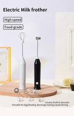 Wireless Milk Frother Electric Type-C Handheld Blender Stainless Steel Mini Coffee Maker Whisk Mixer For Coffee Cappuccino Cream