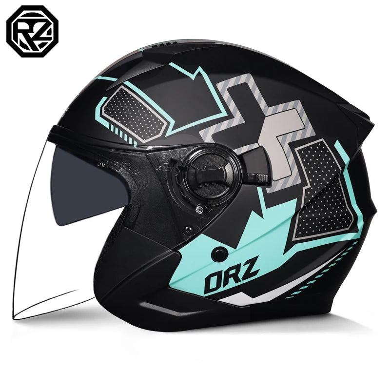 2025 Latest High Quality Motorcycle Helmet Half Covering Dual Lens Cascos para Motos Male Female Couple Capacetes de Moto