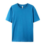 100% Cotton Solid Tshirts Men Woman Short Sleeve Fashion Brand Trend Casual Soft Clothing Tees Customized Products Summer Tops