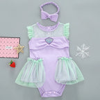 Baby Romper Tutu Dress with Headband Infant Baby Girl Princess Clothes Cute Design Kids Dress Halloween Party Costumes Outfit