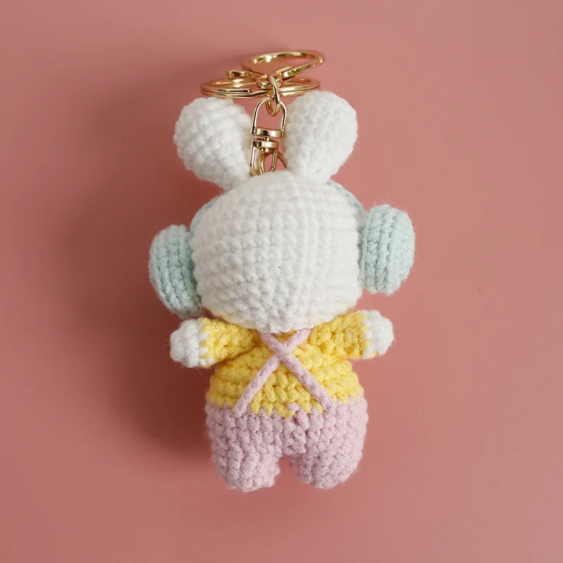 Cute Mushroom Rabbit Crochet Keychain Bunny Bag Charm