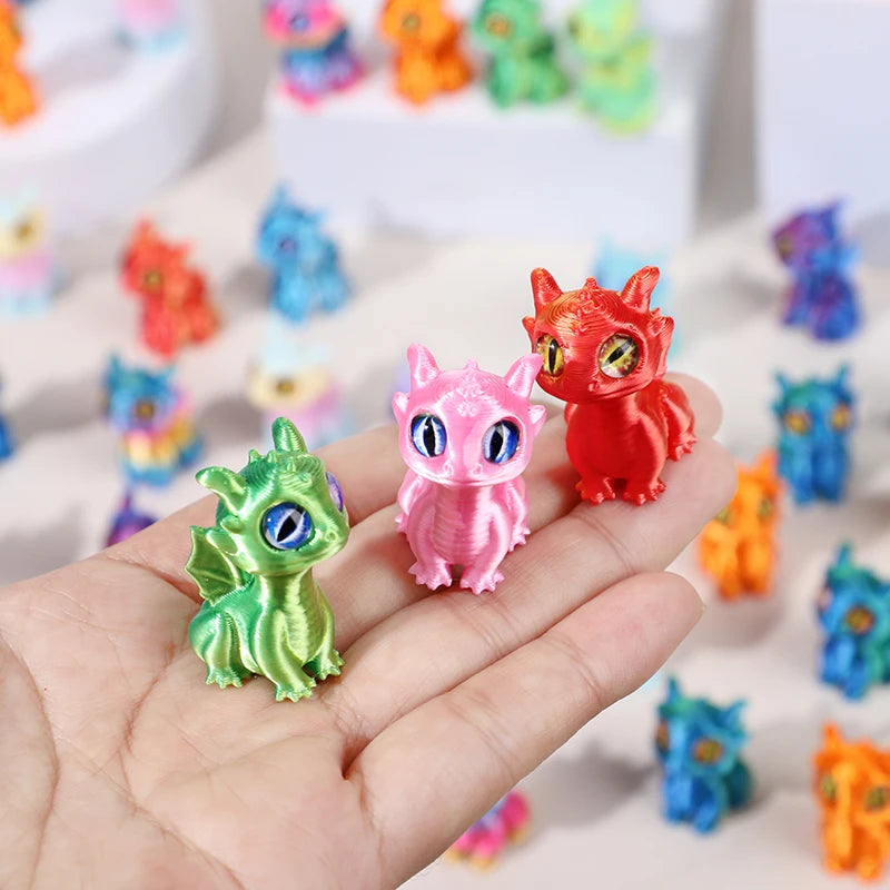 20/5pcs 3D Printed Dragon Ornaments for Kids Birthday Party Favors Pinata Filler Easter Christmas Gifts Home Table Decorations