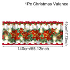 Christmas Short Curtains Valances Merry Christmas Decorations For Home 2026 Xmas Navidad Kitchen Bedroom Ornaments New Year 2027