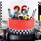 7pcs Red Racing Cars Themed Birthday for Cake Candles, Number 0 1 2 3 4 5 6 7 8 9 10 Candle Birthday Cake Topper