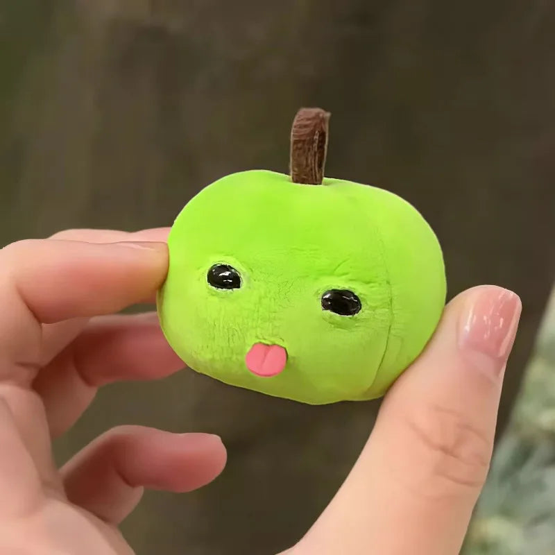 2pcs Cute Apple Plush Keychain Green Red Fruit Kawaii Bag Charm Car Keyring Gift Kids Girls Adults Birthday Christmas
