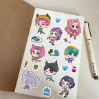 24PCS Cute Make a Face Stickers DIY Handicrafts Waterproof Puzzle Reward Stationery Stickers-K-pop