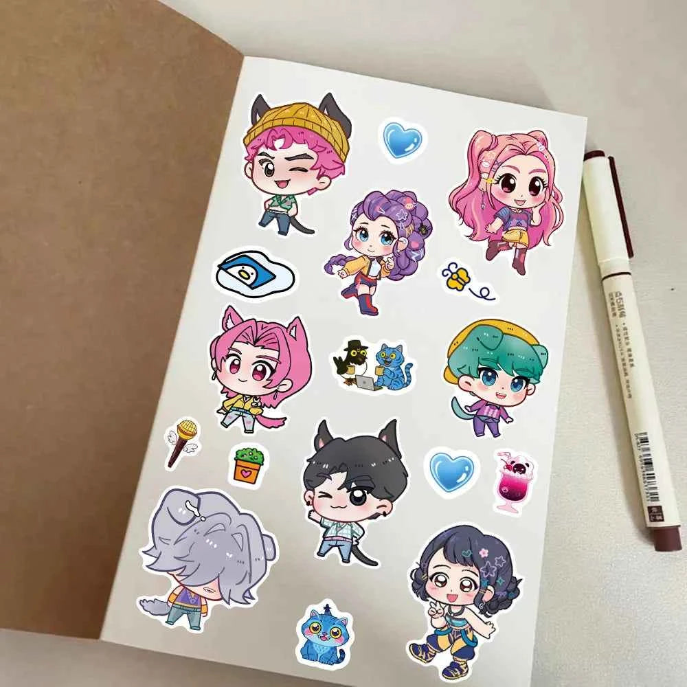 24PCS Cute Make a Face Stickers DIY Handicrafts Waterproof Puzzle Reward Stationery Stickers-K-pop