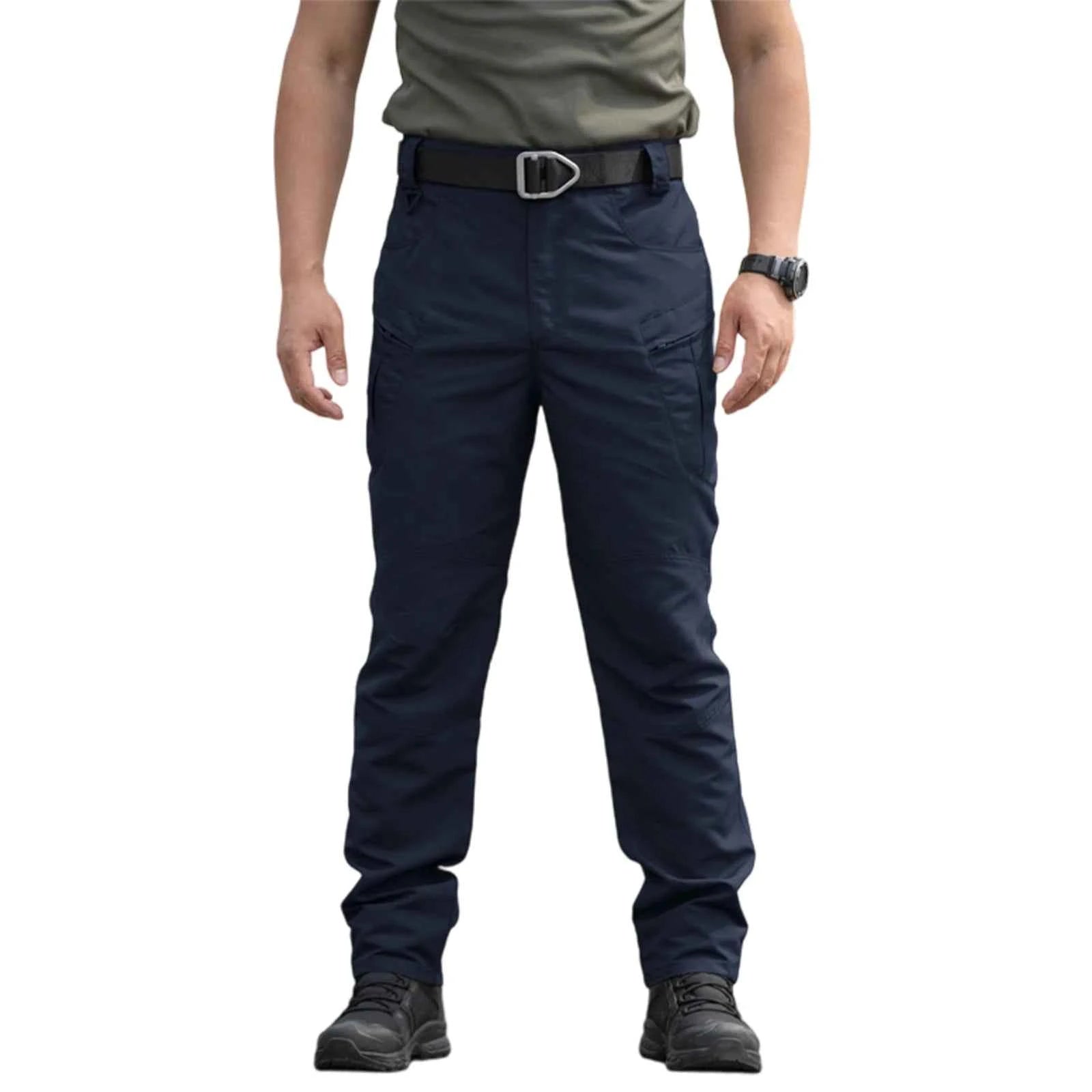 Stylish Men s Cargo Trousers with Multiple Pockets Lightweight and Durable Work Pants in Solid Colors for Casual Wear