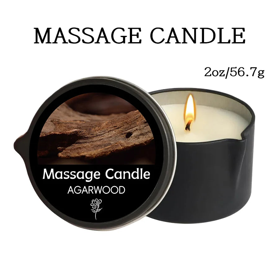 Massage Oil Candle, for Stress Relief and Skin Moisturizing, Scented Candles Aromatherapy SM Product Spa Essentials, Luxury Cand
