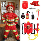 Children Fireman Cosplay Costume Boys Girls Halloween Carnival Party Sam Fireman Uniform Workwear Christmas Gift