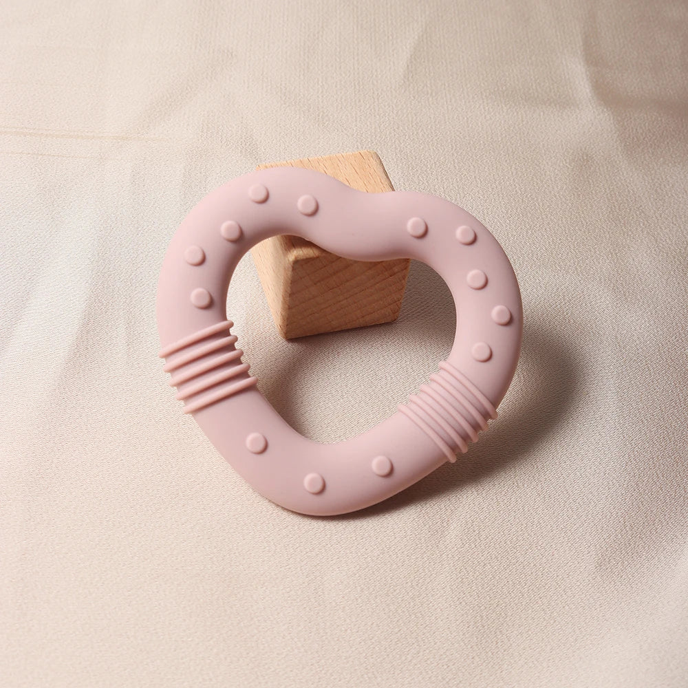 2024 new star silicone teether Food Grade heart baby Teething toy