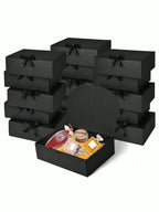 4pcs-Black Gift Box With Lid Bridesmaid Proposal Box with Ribbon Groomsmen Proposal Box Present Packaging Box Wedding Boxes