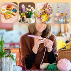 IMZAY Colorful Rubber Handle Knitting Needles Kit With Sewing Clips Plastic Needles Staniless Steel Scissors Crochet Hooks Set