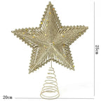 25cm Christmas Tree Top Glitter Gold Silver Star Home Xmas Tree Ornaments Christmas Decoration For Home 2024 Natal New Year 2025