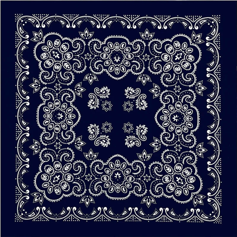 70CM Oversized Hip Hop Amoeba Cashew Cotton Square Bandana Scarf Headband Black Paisley Gifts For Men/Boys/Girls