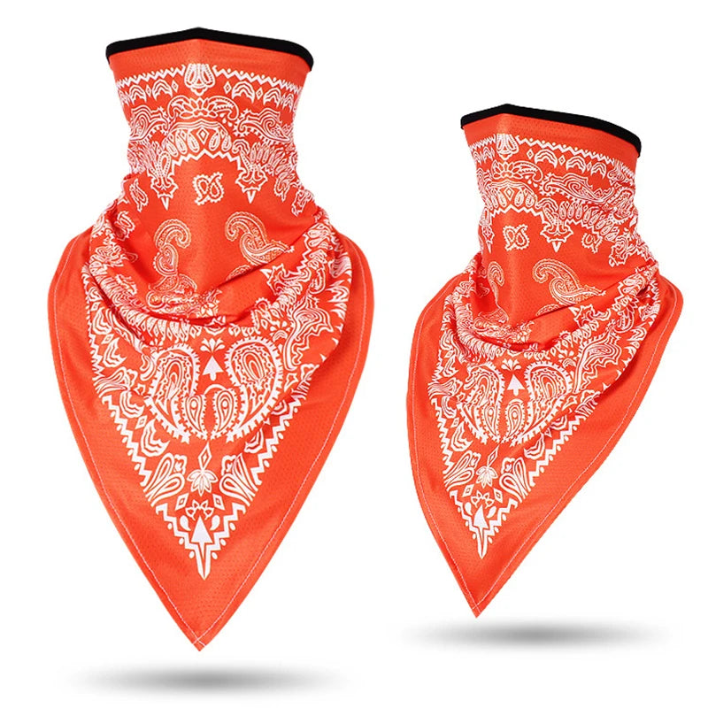 Men Women Bandanna Mask Sports Paisley Bandana Wrap Triangle Face Cover Ski Tube Scarf Fishing Hunting Hiking Neck Gaiter Shield