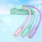 3 In 1 Fast Charging Cable For iPhone15 14 13 12 11 X Pro Max Micro USB Type-C Phone Charger USBC Data Cable