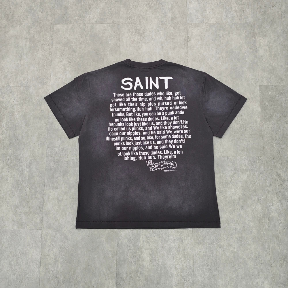 Yao Fashion Saint of Michael 25SS Casual Tee Men Tops Clothing Oversize Vintage Loose Y2k Graphics Streetwear T Shirt For Men