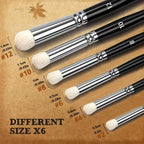 6pcs professional dry brush set with solid wood handle and aluminum collar, suitable for model and character painting