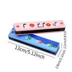 Wooden Harmonica Musical Instrument Toy for Early Learning Kids
