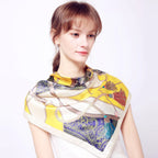 Fashion Kerchief Silk Satin Neck Scarf For Women Print Hijab Scarfs Female 90*90cm Square Shawls and Wraps Scarves For Lady