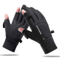 Winter Warm Gloves Flip Over Expose Two Fingers Gloves Windproof Touch Screen Gloves Cycling Ski Fishing Gloves