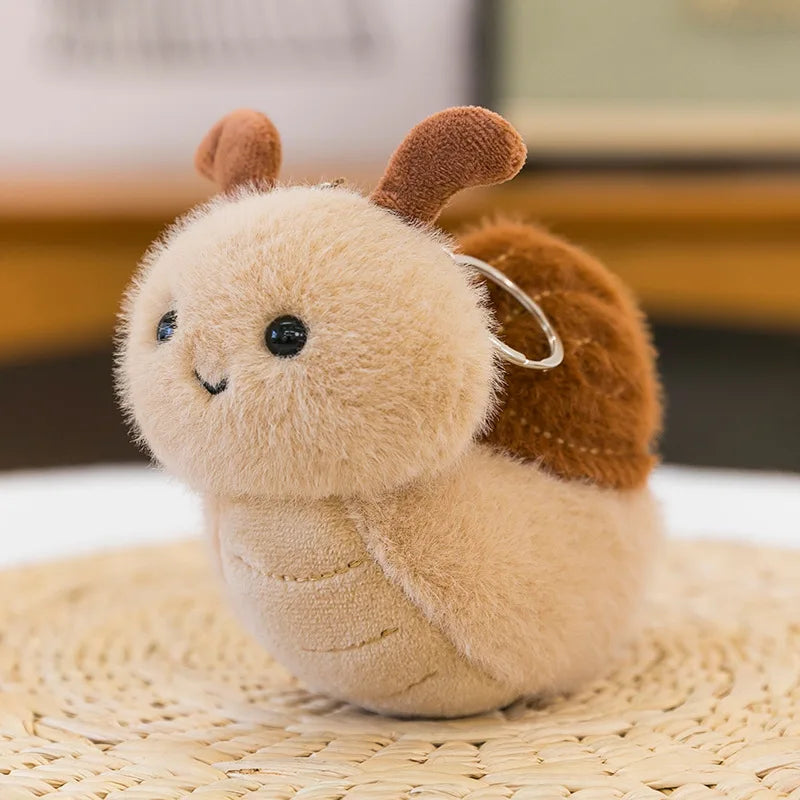 1 Piece Small Insect Plush Toy Doll Keychain Creative Stuffed Doll Bag Pendant Cute Snail Bee Keyring Birthday Gift