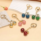 Fashion Delicious Red Cherry Keychain Summer Fruits Cherries Pendant Keyring For Women Men Jewelry Bag Accessories Gift