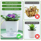New Self Watering Plant Pot Magnetic Plastic Self-absorbent Cotton Rope Flowerpot For Double-deck Lazy Plant Pot Garden Supplies