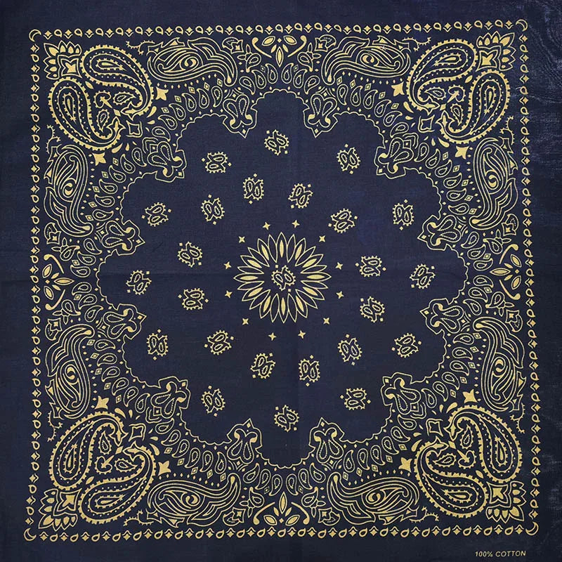 New Fashion Hip Hop 100% Cotton Bandana Square Scarf Gradient Color Paisley Headband Printed For Women/Men/Boys/Girls