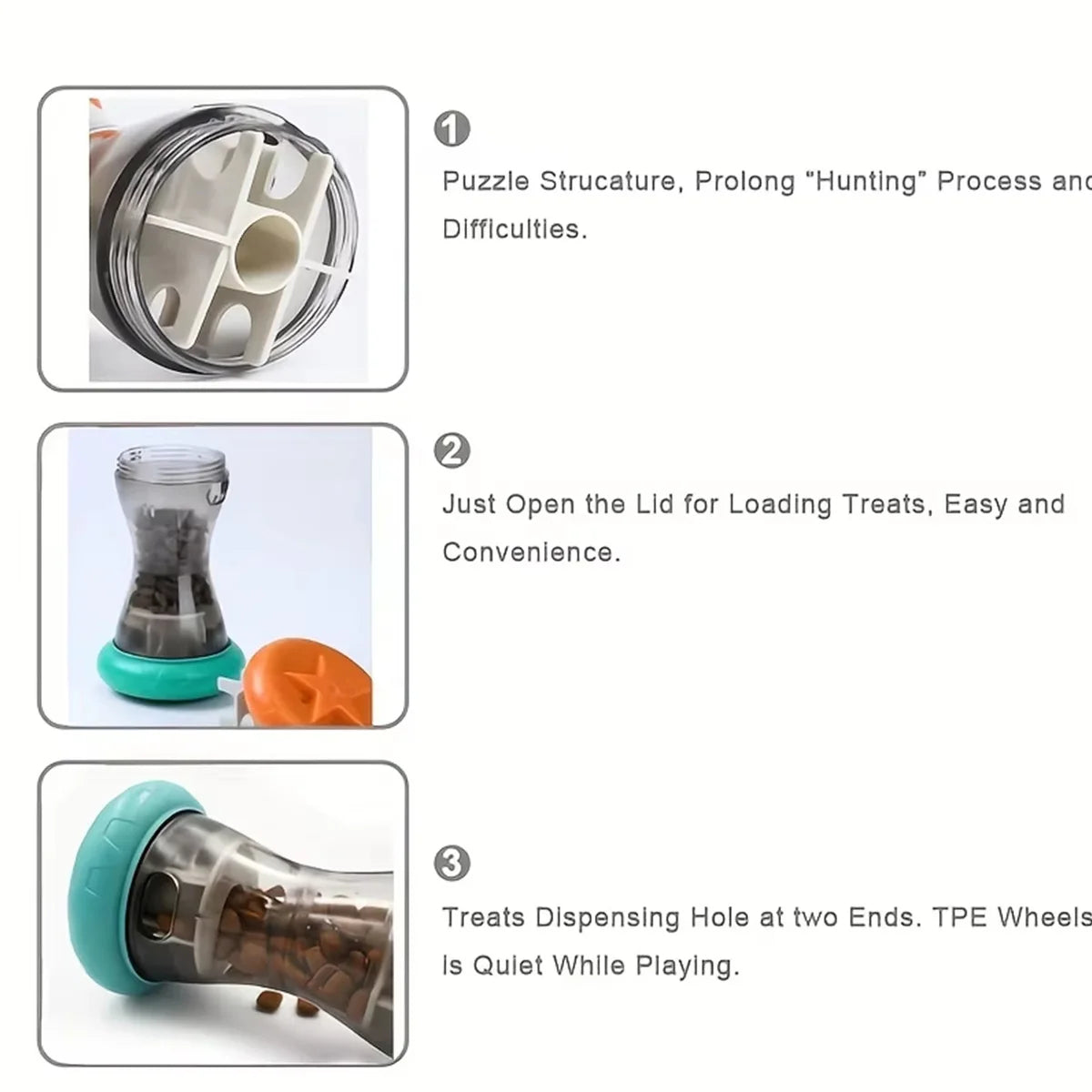 Interactive Dumbbell Food Dispensing Puzzle Toy – Durable Treat Ball for Dogs & Cats