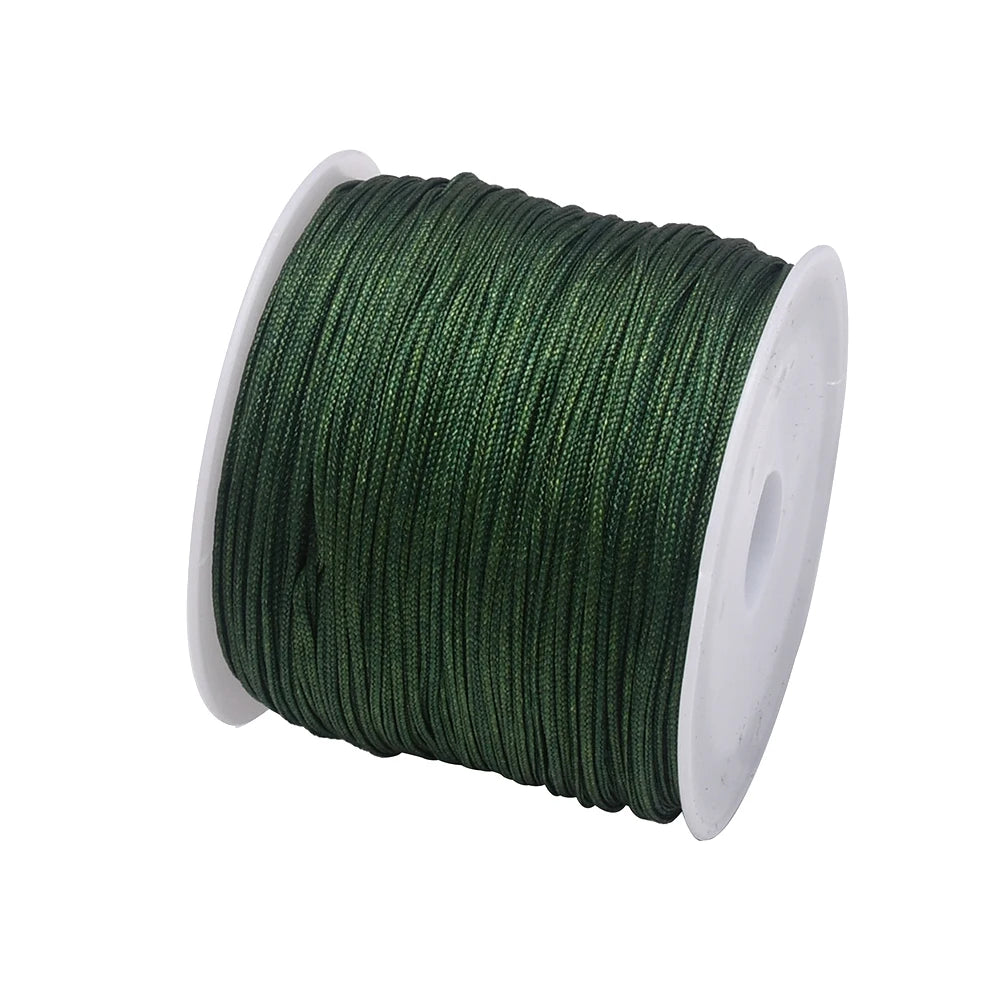 50Yds 0.8mm Crafts Nylon Cord For Jewelry Making Beading Braided Nylon Satin String for Bracelets Rattail Trim Chinese Knot