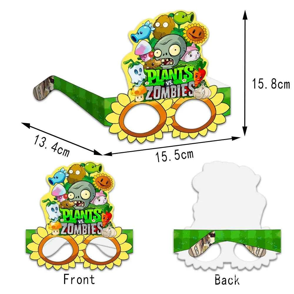 Plants vs. Zombies themed party decoration creativity, funny photography props, paper glasses set