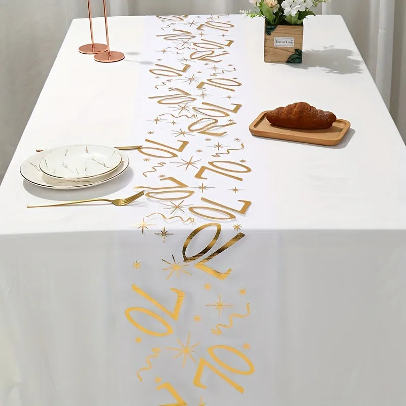 20th 30th 60th Birthday Table Runner Decor for 20 30 60 Birthday Table Party Supplies 3M Gold Table Runner Roll  Birthday Decor