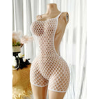 1PC Women Sexy Fishnet Beach Cover Up Hollow Out Bodycon Bodysuit See Through Summer Swimwear