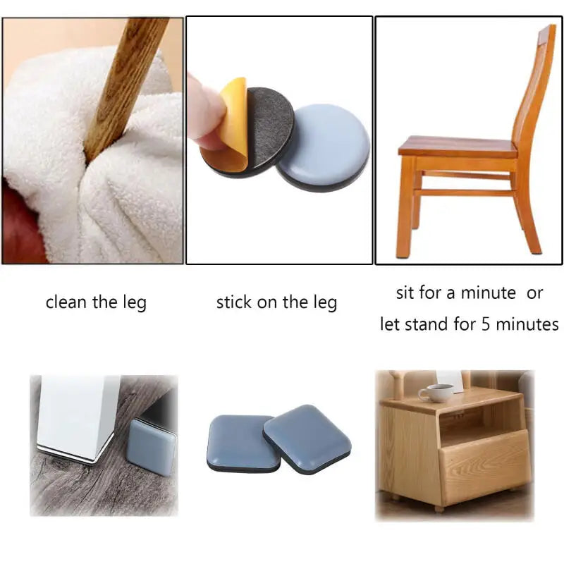 4~32pcs Furniture Leg Slider Pads Anti Scratch Easy Move Heavy Furniture Thickened Moving Pad Anti-abrasion Floor Protector Mat