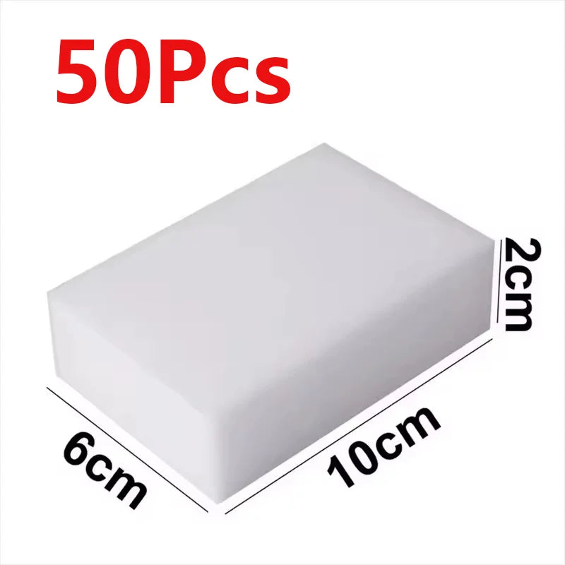 50/100Pcs Magic Sponge Cleaner Melamine Foam Scrubber for Kitchen Bathroom Stain Remover Dishware Household Cleaning Tools