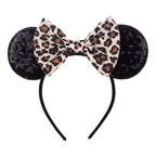 New Christmas Halloween Mouse Ears Headband Cartoon Sequin Bows Headband Birthday Party Princess Cosplay Costume For Women Adult