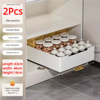 Pull-Out Kitchen Cabinet Organizer – Sliding Storage Drawer & Spice Rack