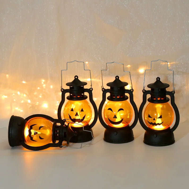 Halloween LED Pumpkin Ghost Lantern – Spooky Hanging Party Decor