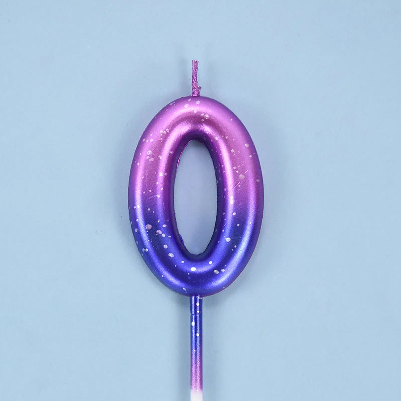 Happy Birthday Cake Decorated Interstellar Digital Colorful Candle Children's Delicate Candy Color 0-9 Number Candle Party Decor