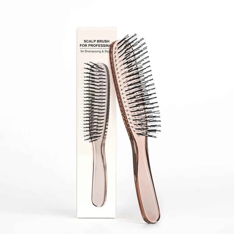 Japanese Premium Head Massager Scalp Brush Hair Massager Shampoo Brush Wet Plastic Detangling Brush Hair Cleaning Comb Rose Gold