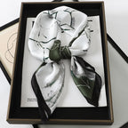 60Colors Luxury Scarf Women 70*70Cm Silk Feel Square Hair Wrapping Foulard Satin Shawl Big Size Head Bandana Hijab Handkerchief