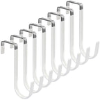 Door Hangers Hooks with Rubber Organizer Hooks for Living Room, Bathroom, Bedroom, Kitchen Hanging Clothes, Towels, Hats, Coats