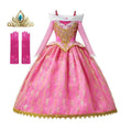 Girls Sleeping Beauty Aurora Cosplay Princess Dress Kids Rapunzel Frozen Elsa Cinderella Costume Party Clothing 2-10Years