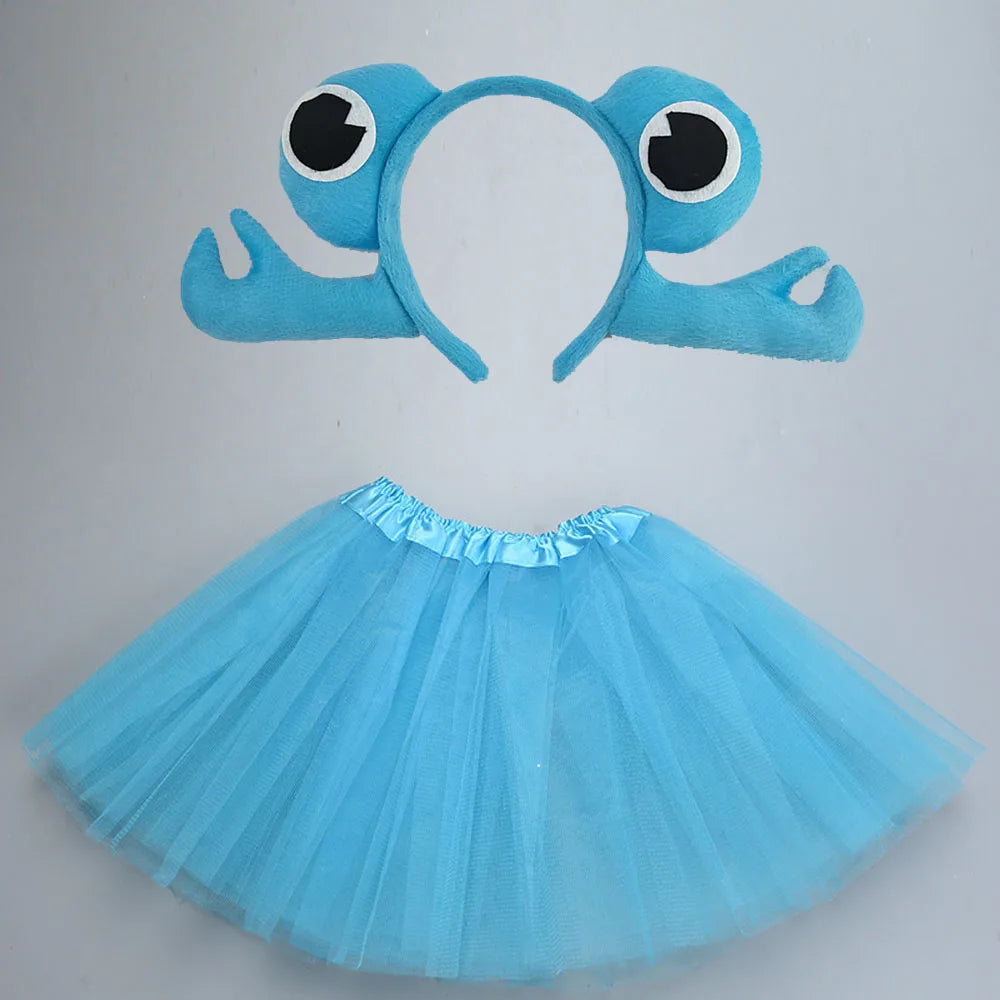 Animals  Children  Headband Tutu Skirt Tail Bow Kids  Girl Party Props Elephant Tiger Fox     Halloween Costume Cosplay