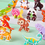 30 Pcs Mini Animal DIY Jigsaw Puzzle Toys Kids Gifts for Classroom Rewards Birthday Party Baby Shower Pinata Filler