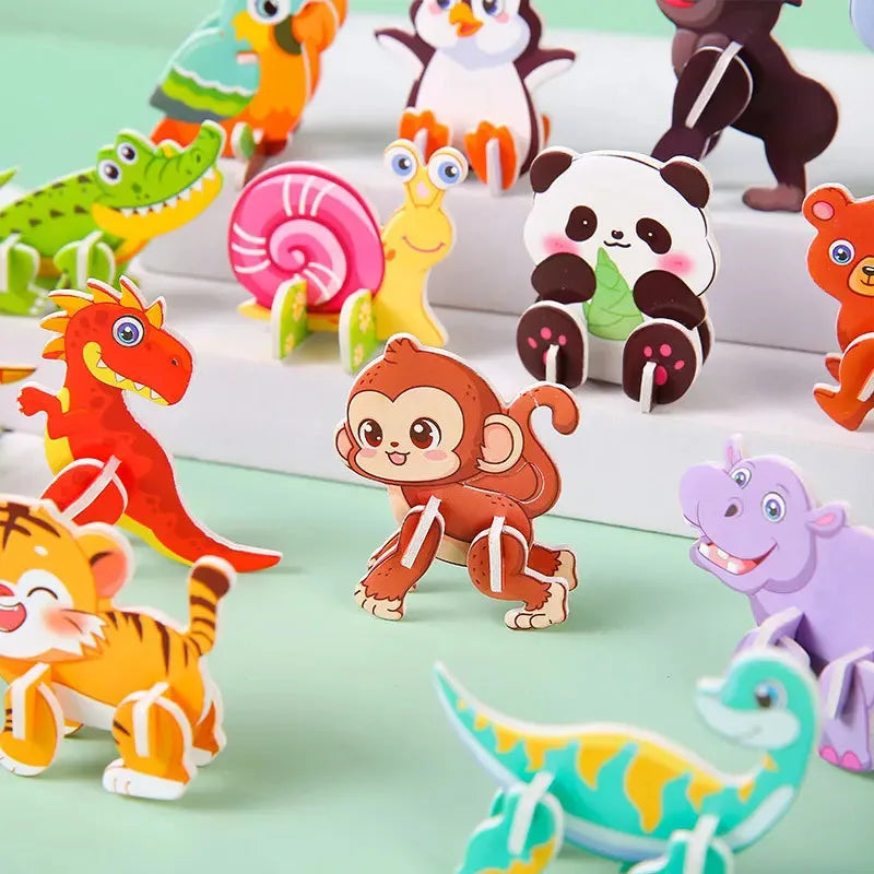 30 Pcs Mini Animal DIY Jigsaw Puzzle Toys Kids Gifts for Classroom Rewards Birthday Party Baby Shower Pinata Filler