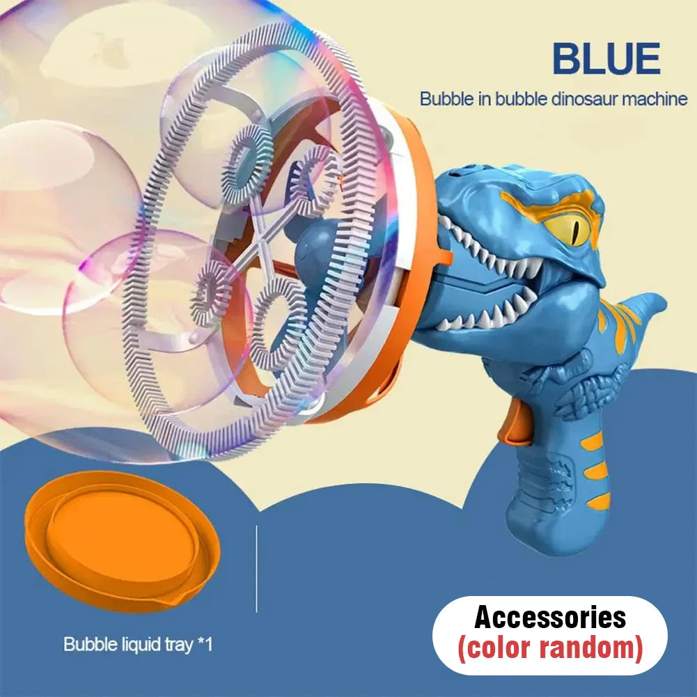 Dinosaur Electric Bubble Gun Automatic Bubble Machine for Kids