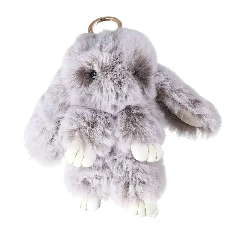 Fluffy Bunny Plush Keychain Cute Rabbit Bag Charm
